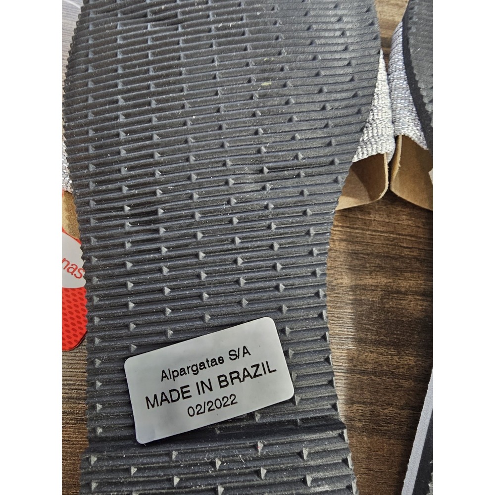 Havaianas You Malta Metallic‎ Slide Sandal Women's Metallic Ice Grey Size 9/10W - Picture 11 of 11